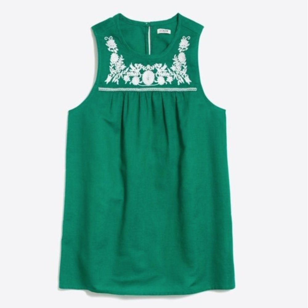 NEW NWT J Crew 16 Linen Green Sleeveless Tank